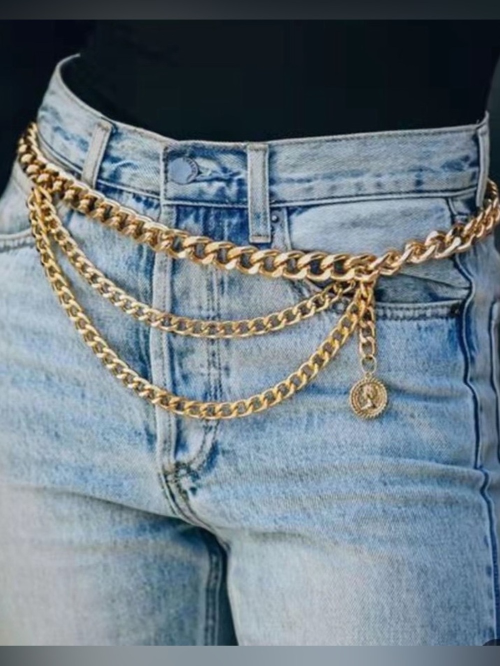 Gold Multi-Layer Chain Waist Belt